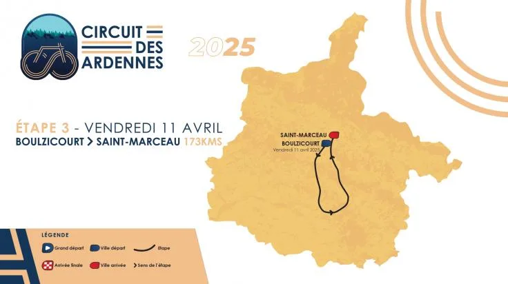 11 avril 2025 3e étape du Circuit des Ardennes Boulzicourt Saint Marceau